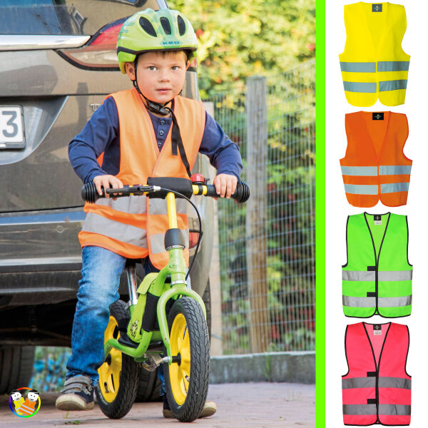 KTM Kinder Warnweste, Sicherheitsweste, Signalweste Safety Jacket Kid in  Orange mit Reißverschluss, Größe M oder L