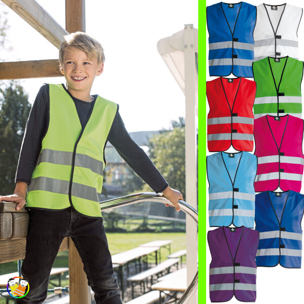 Korntex® Kinder Sicherheitsweste Funktionsweste - 9 farben 3 Größen