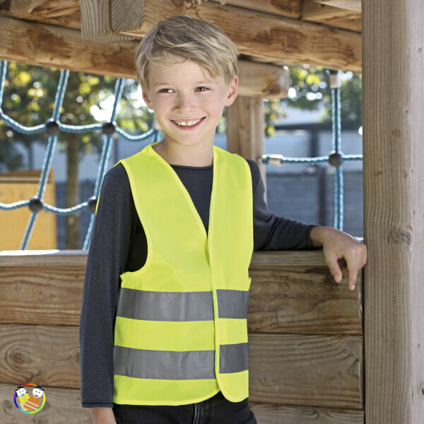 Kinderwarnweste - Gelb Kinder Warnschutzweste 3-6 Jahre & 7-12 Jahre Sicherheit
