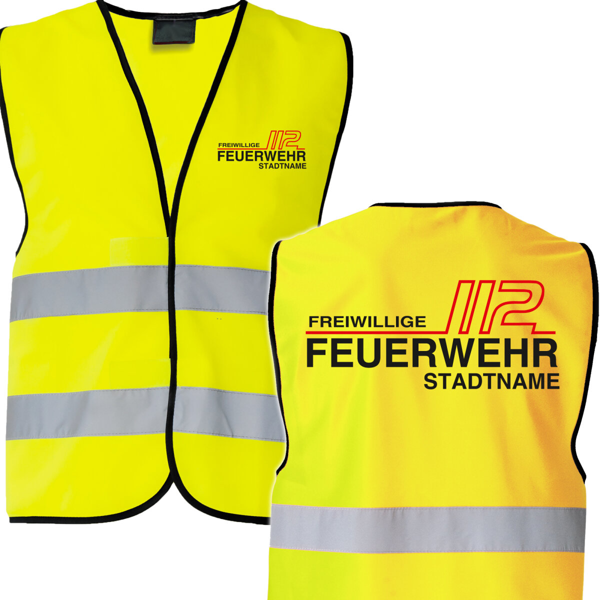 Feuerwehr Warnweste Gelb Design FW1900 mit Stadtnamen - Kinder - Juge, 9,90  €