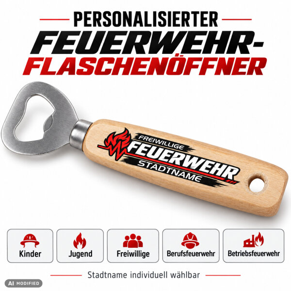 Personaliserter Kapselheber - Flaschenöffner Feuerwehr